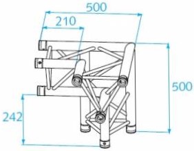 Location structure alu angle 3 directions - Pied gauche - PROLYTE X30D C013 - ASD ASX 32 - PARIS